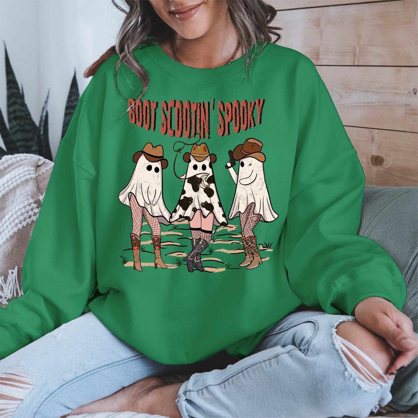 Boot Scootin' Spooky Cowgirl Halloween Tee