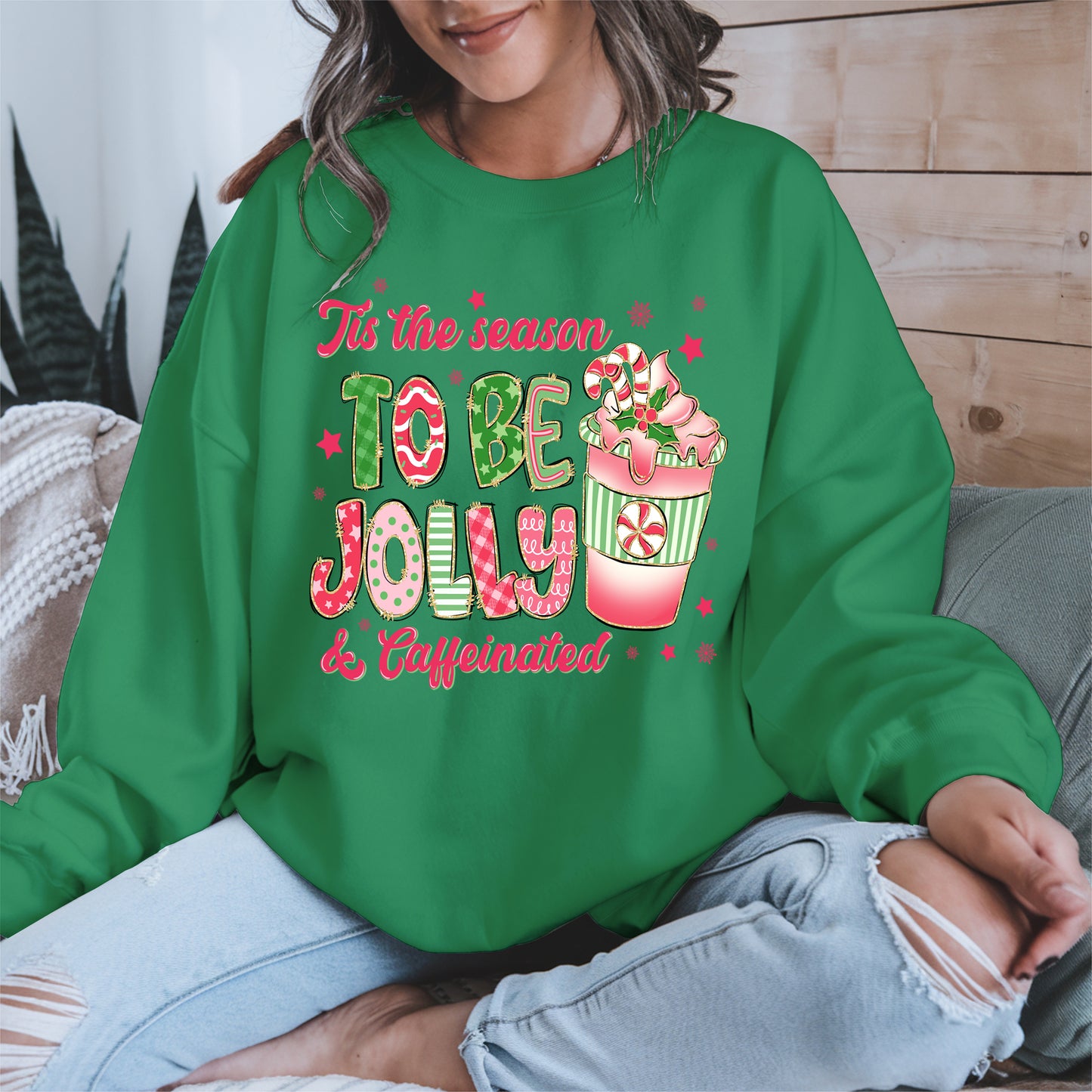 Tis the Season to Be Jolly and Caffeinated Shirt