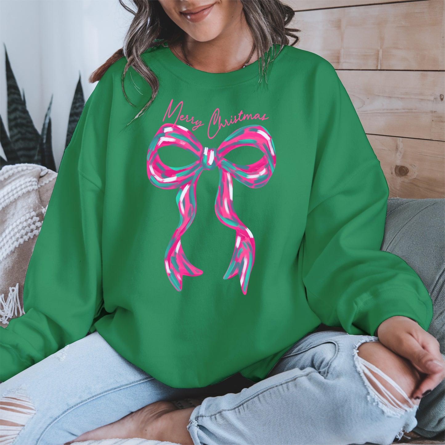 Merry Christmas Coquette Bow Shirt