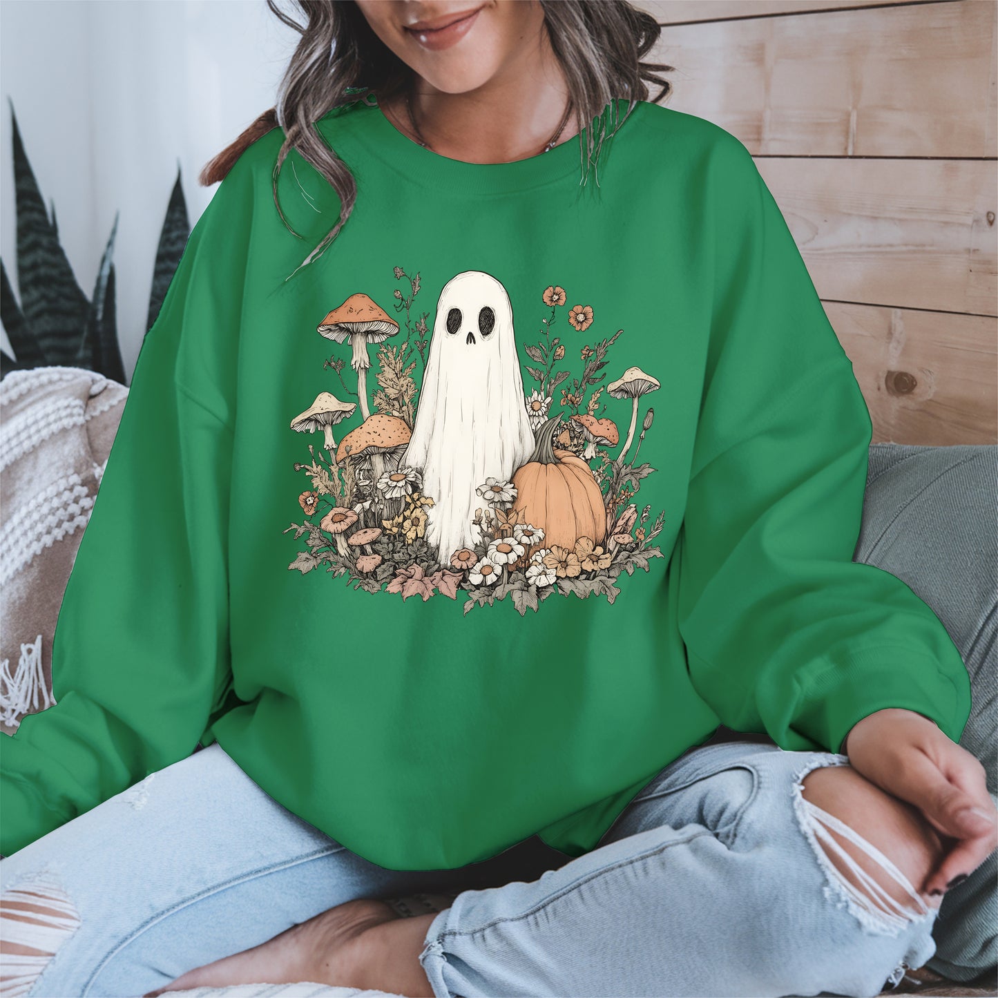 Retro Floral Ghost halloween shirt