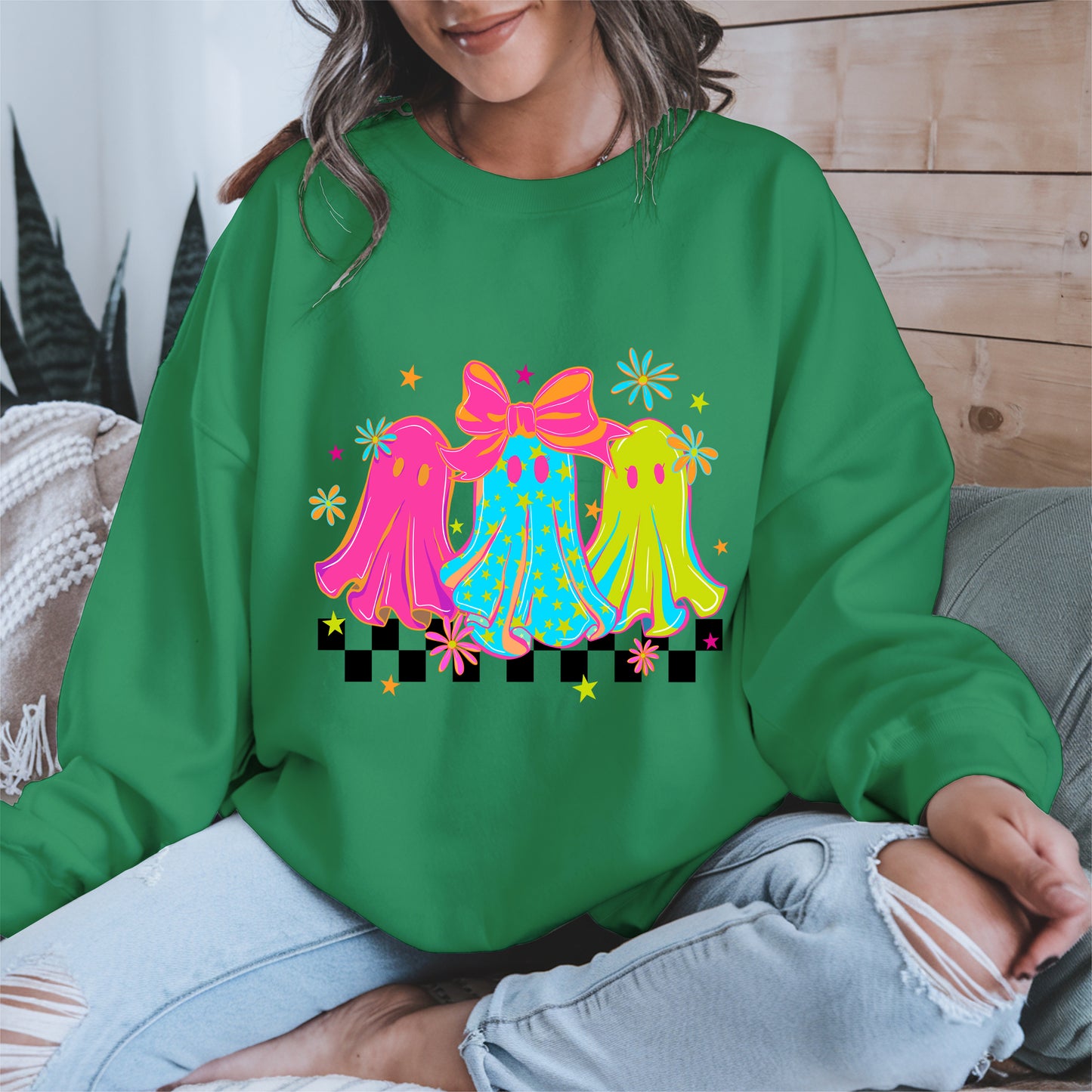 Retro Neon Cute Ghost halloween shirt