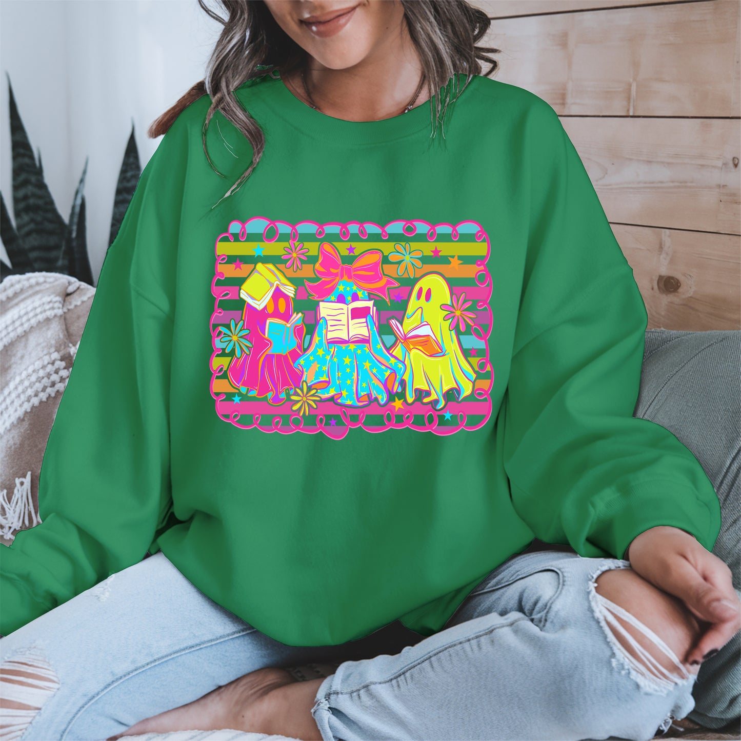 Halloween ghost book shirt and hoodle