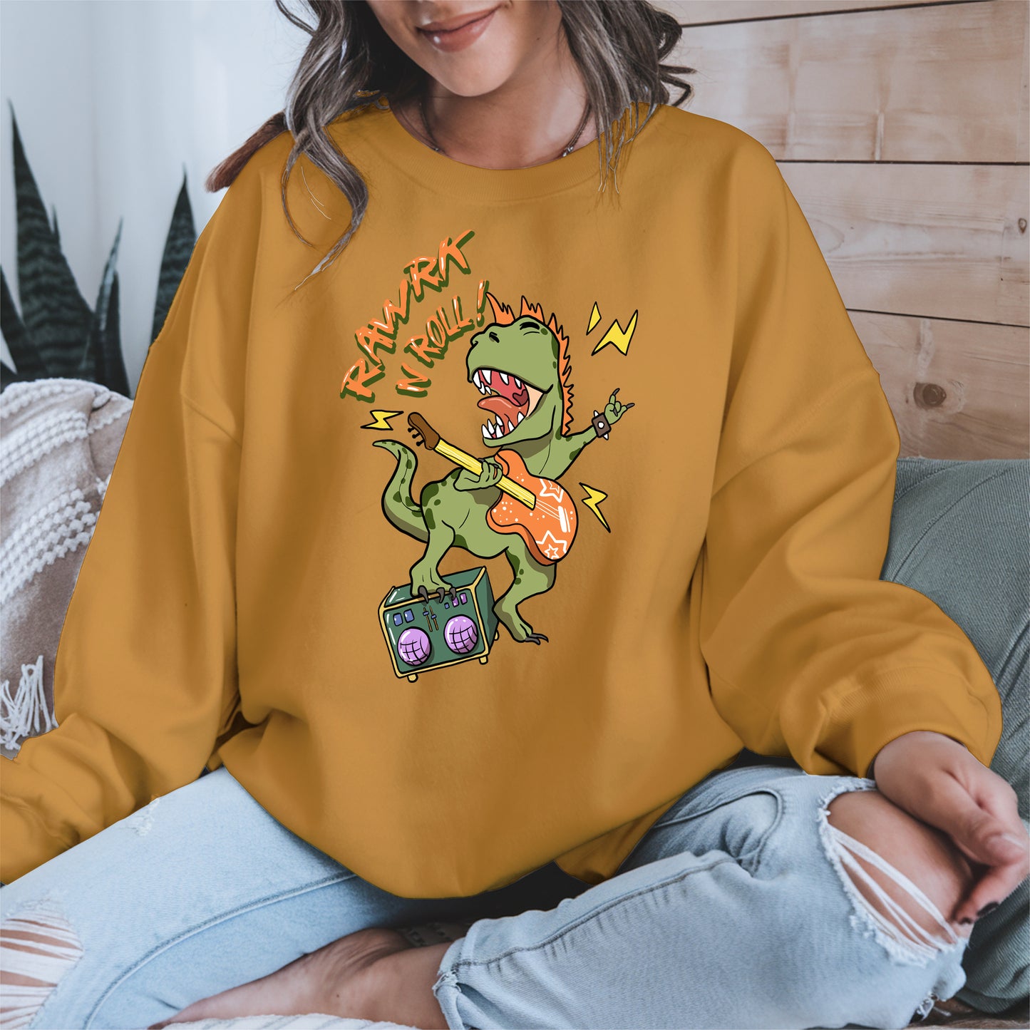 Rawrk N Roll Dinosaur Shirt