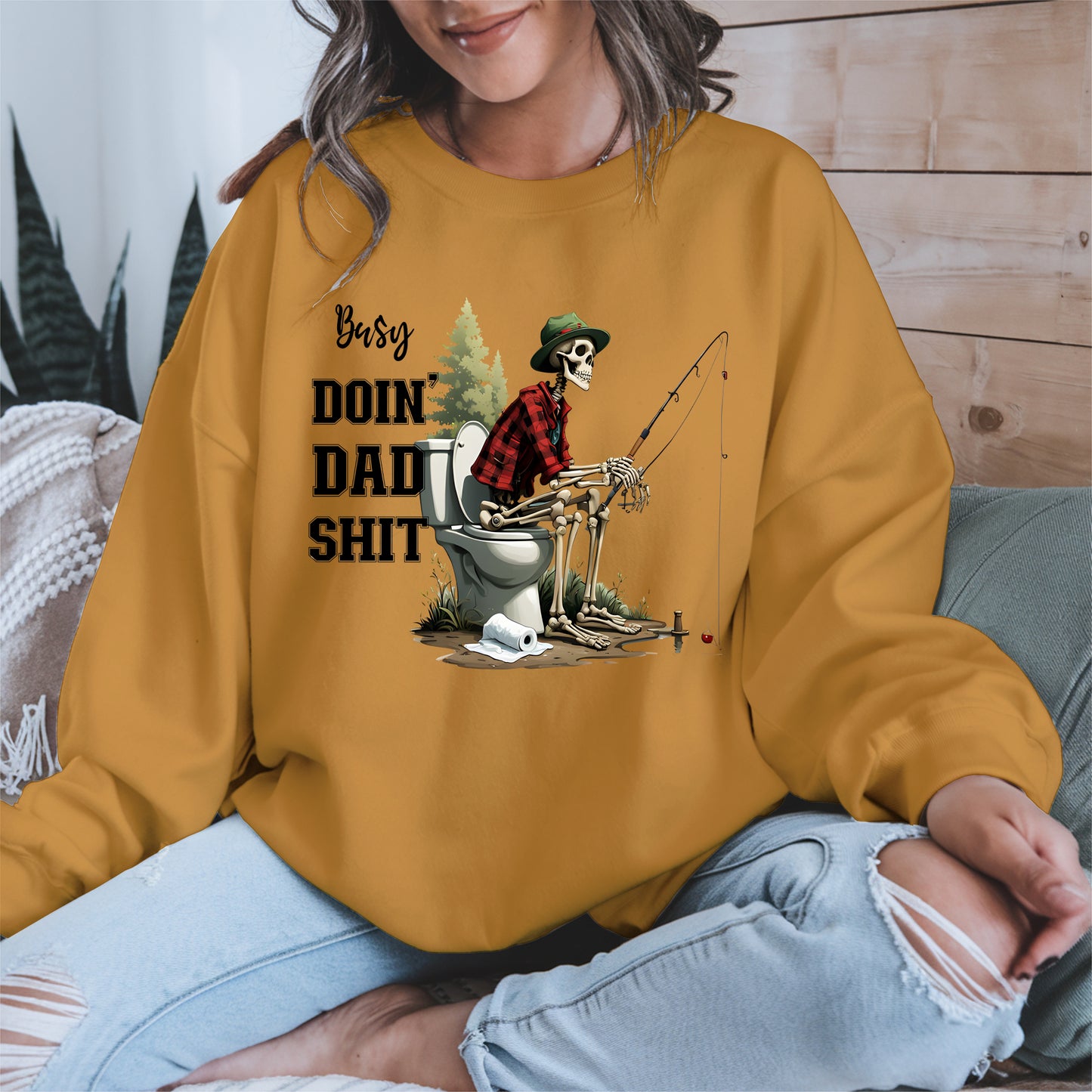 Funny Dad Fishing Skeleton Shirt Hoodie Sweatshirt