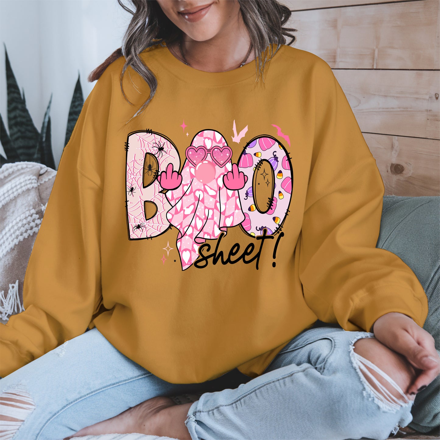 Pink Sassy Ghost Boo Shirt - Cute Halloween Attitude Tee