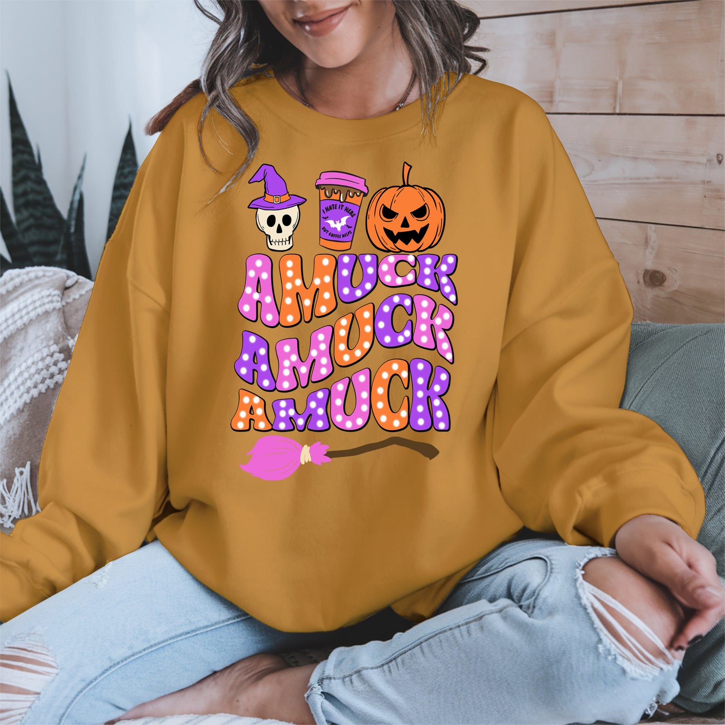 Amuck Amuck Amuck Shirt - Funny Halloween Coffee Witch Tee