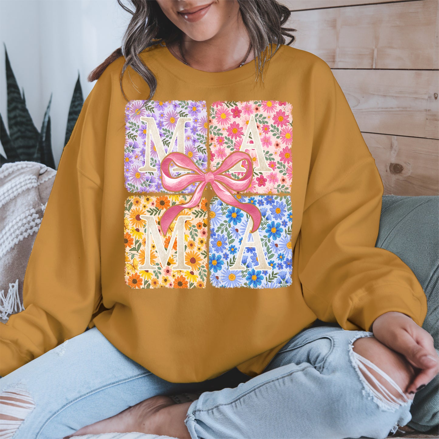 Floral MAMA Shirt Mother Tee Hoodie Sweatshirt Gift for Moms