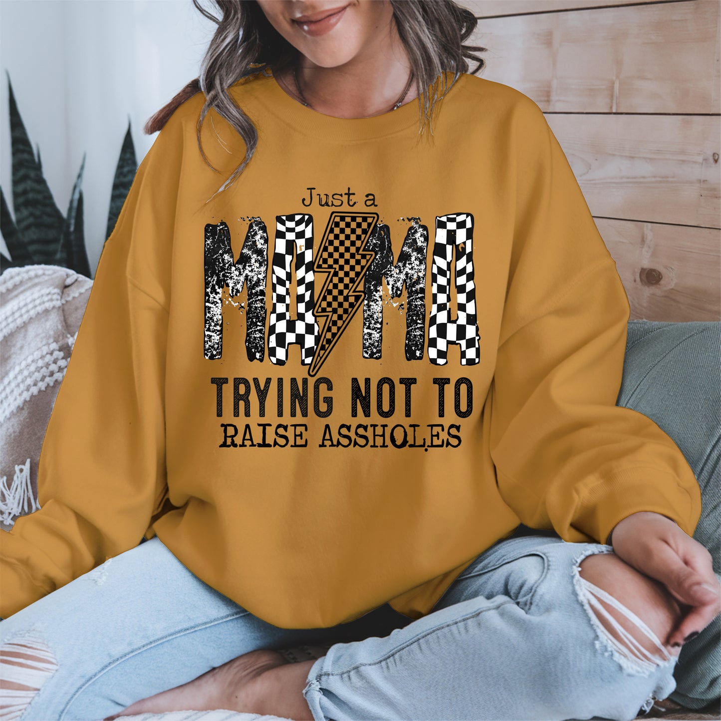 Just a Mama Trying Shirt Hoodie Sweatshirt Gift for Moms
