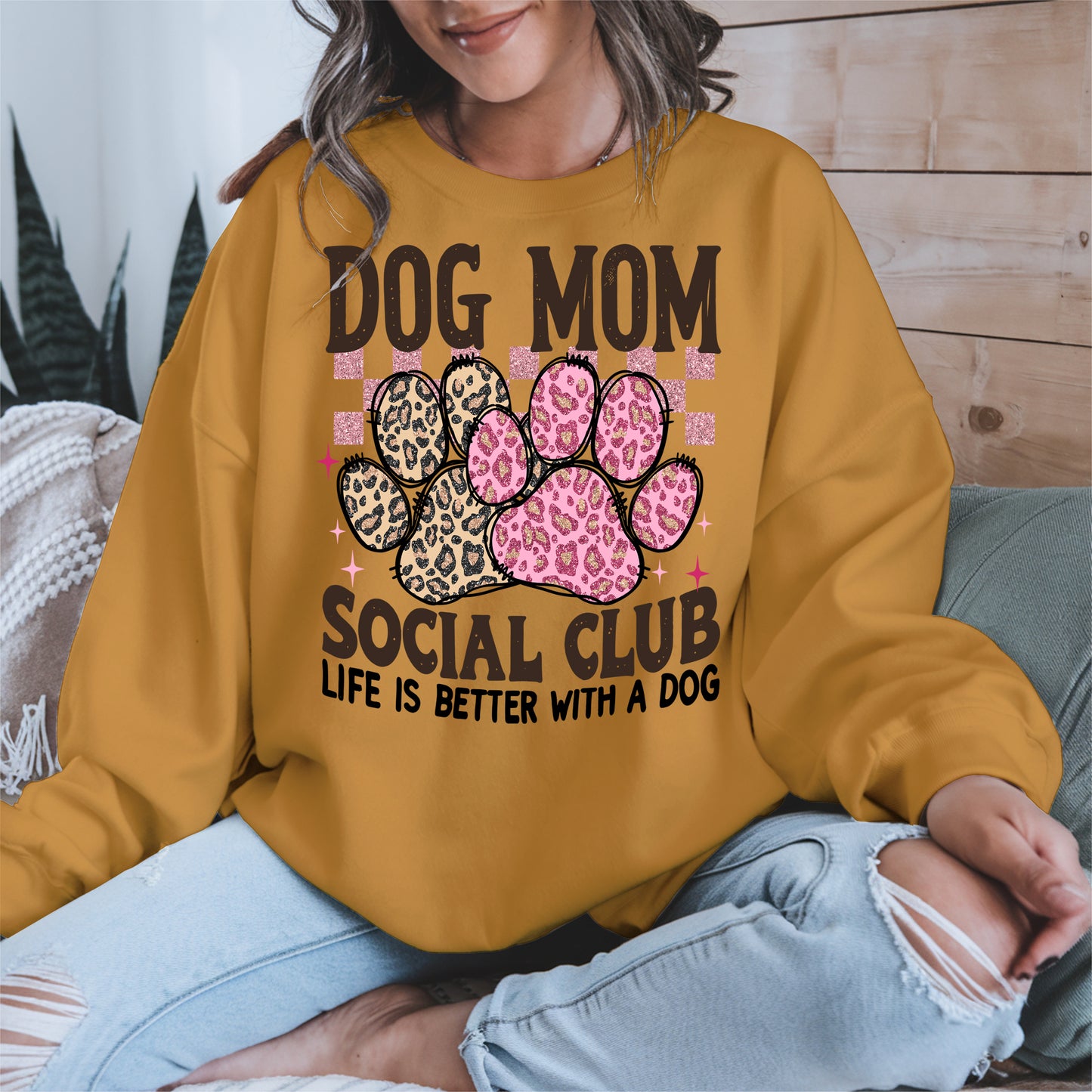Dog Mom Social Club Shirt Hoodie Sweatshirt Gift for Pet Moms