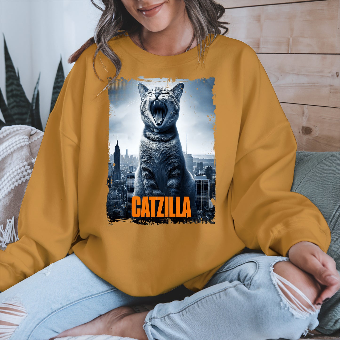 Catzilla Funny Cat Shirt Hoodie Sweatshirt