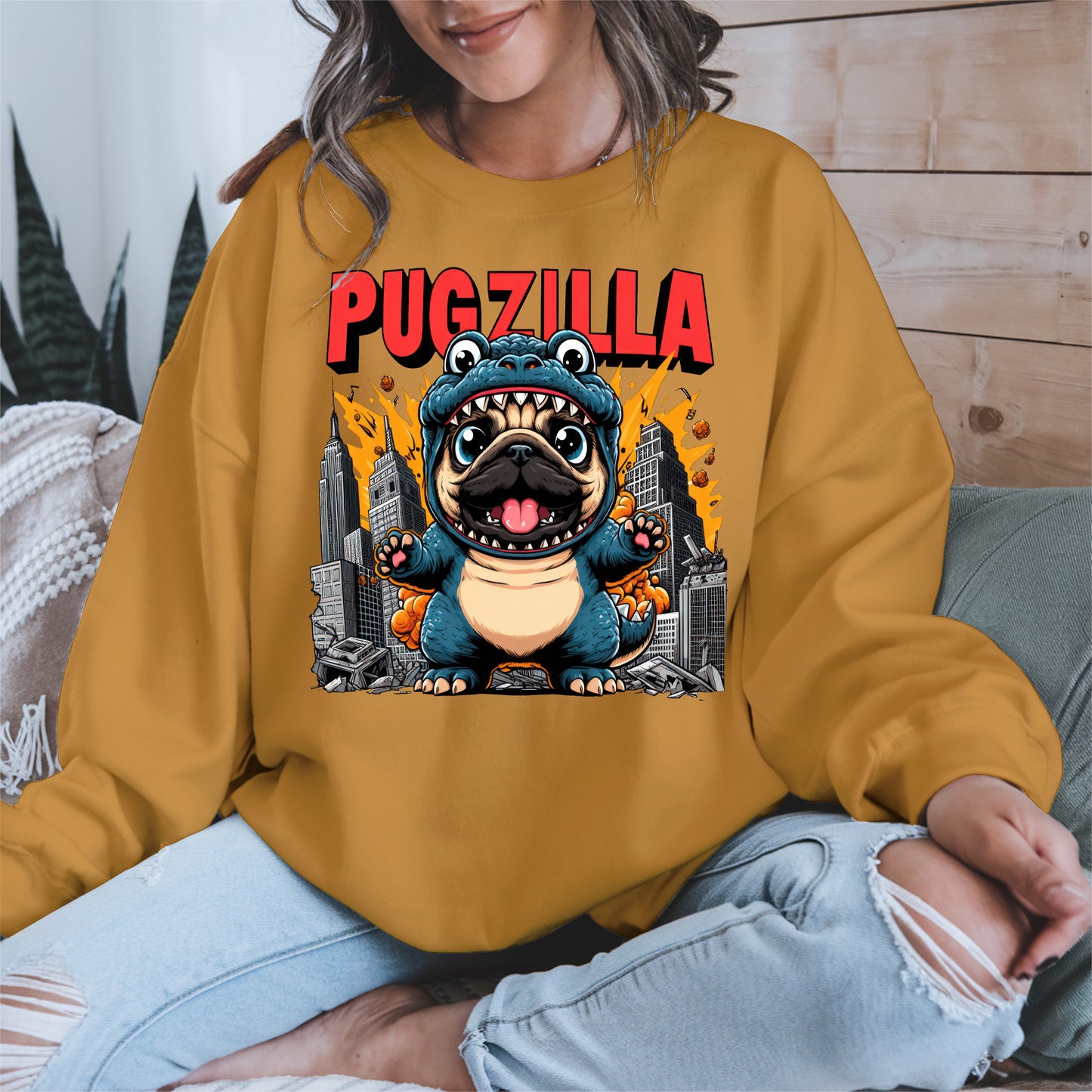 Pugzilla Funny Dog Shirt Hoodie Sweatshirt
