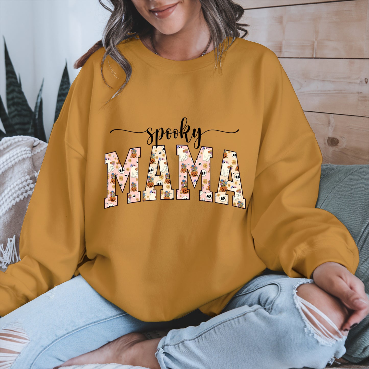 Halloween Mama Shirt for Moms Cute Ghost