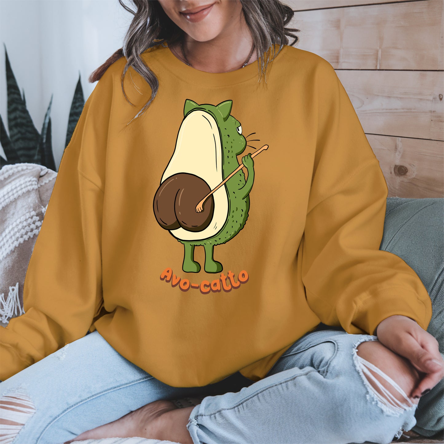 Avo-catto Shirt Hoodie Sweatshirt