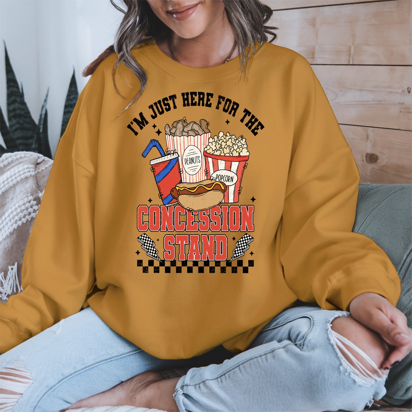 Concession Stand Sport Shirt Hoodie Sweatshirt with Snack Bar Design