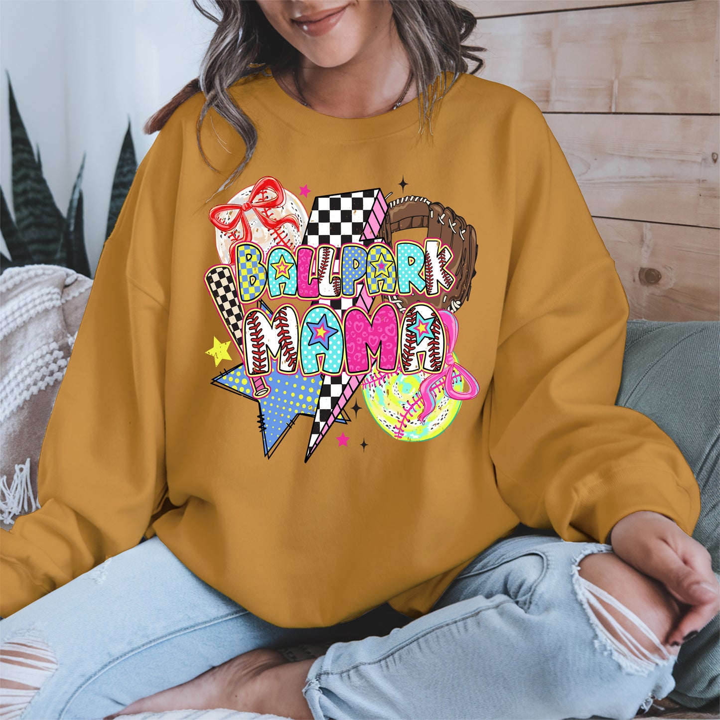 Ballpark Mama Shirt Sport Tee Hoodie Sweatshirt Gift for Baseball Moms