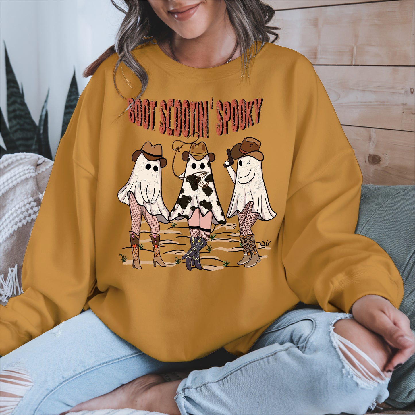 Boot Scootin' Spooky Cowgirl Halloween Tee
