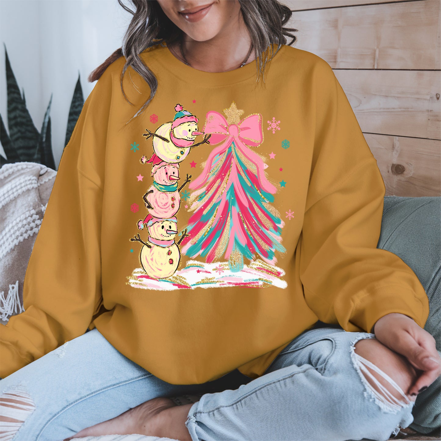 Stacked Snowmen Christmas Tree Shirt