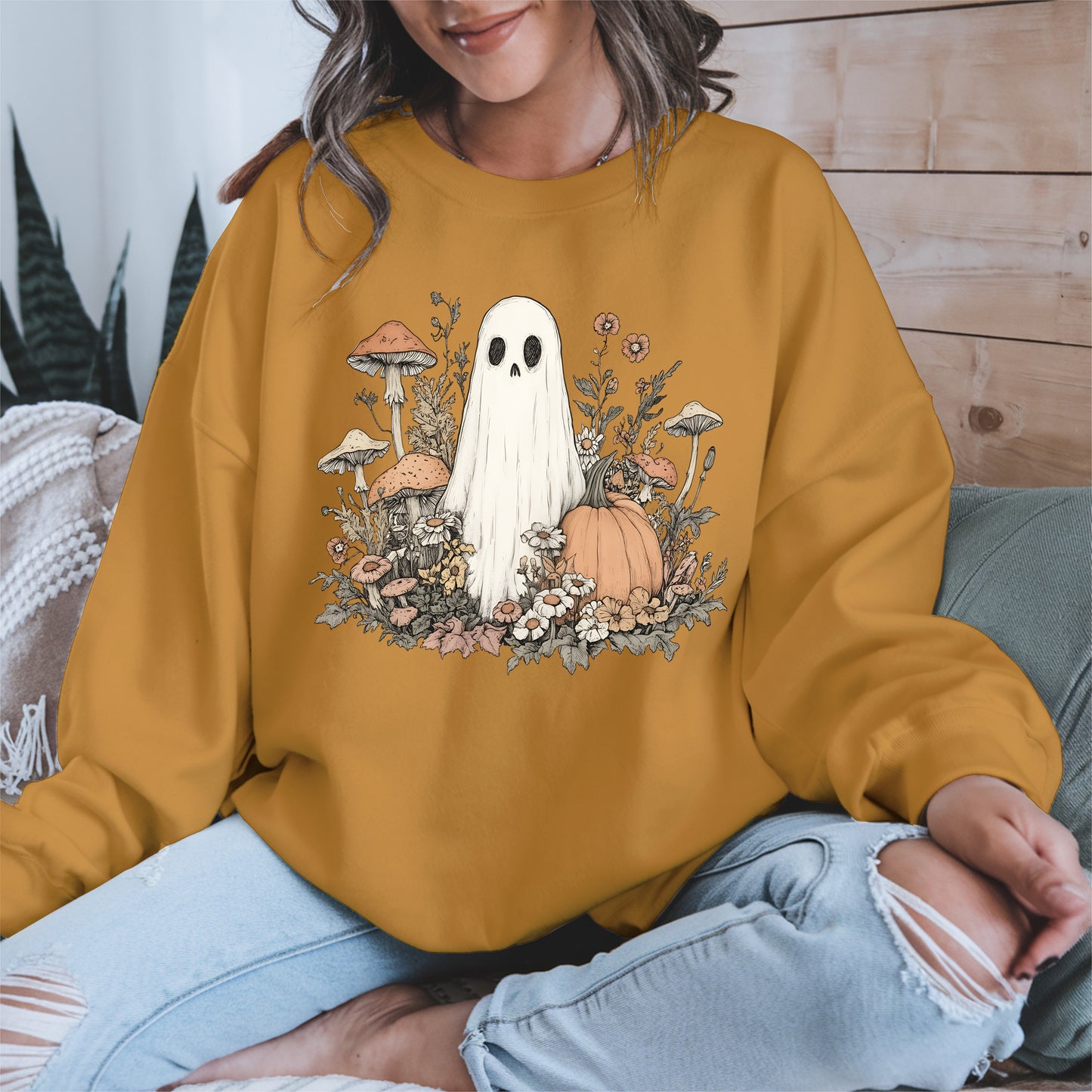 Retro Floral Ghost halloween shirt