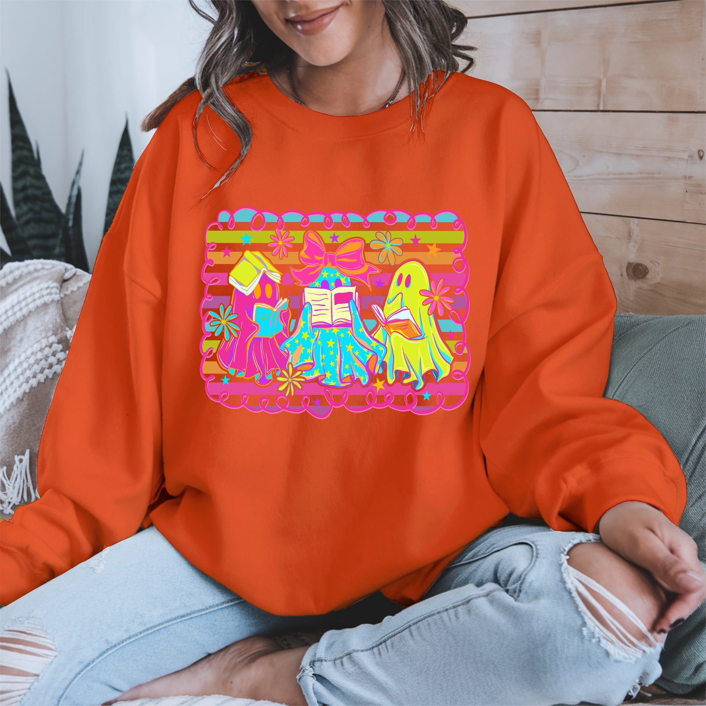 Halloween ghost book shirt and hoodle