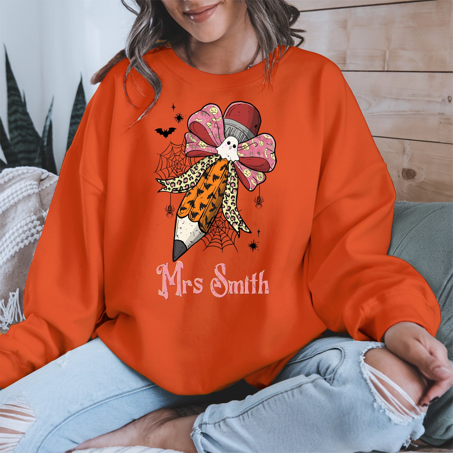 Teacher Pencil Bow Halloween shirt