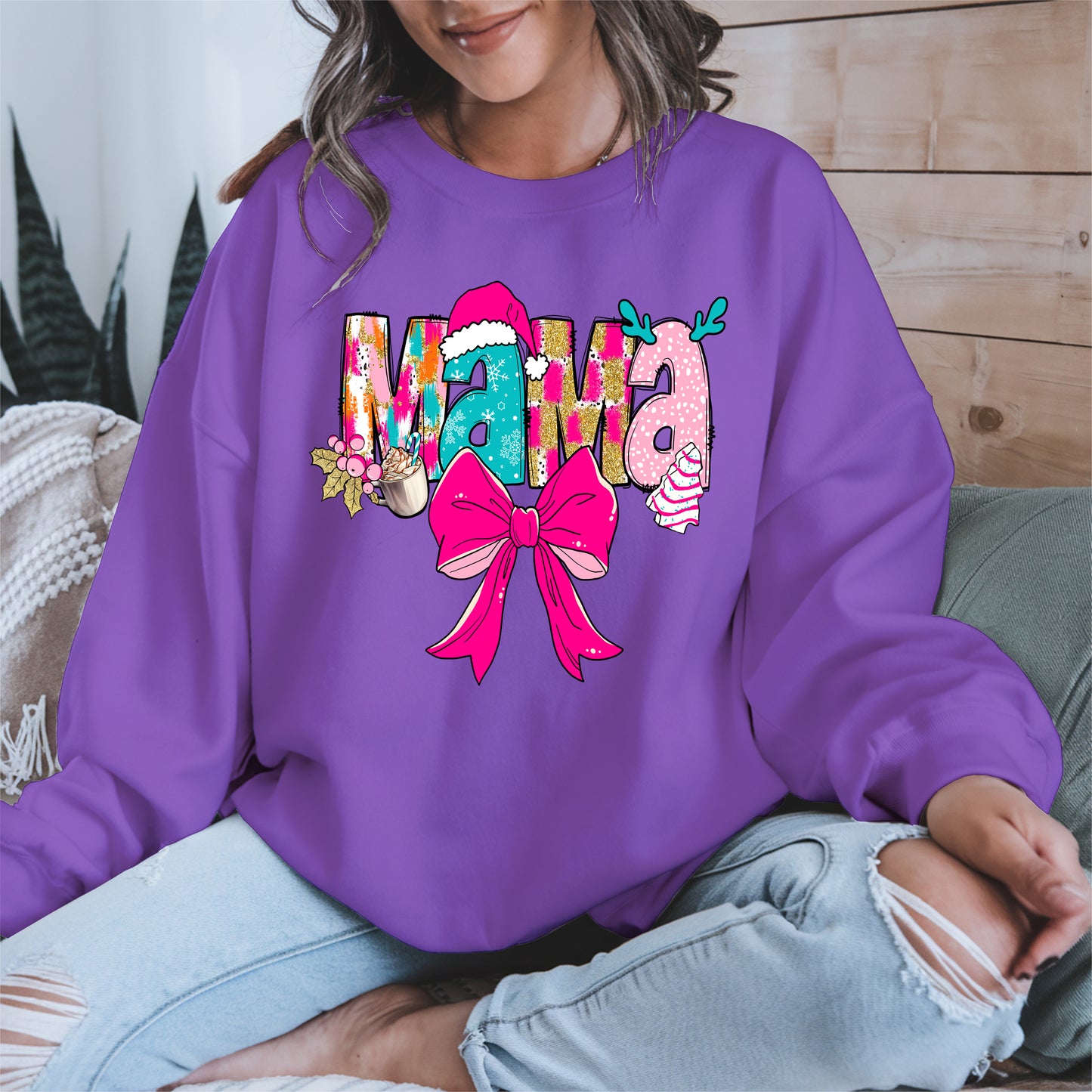 Merry Christmas Mama Shirt Cute Holiday Gift
