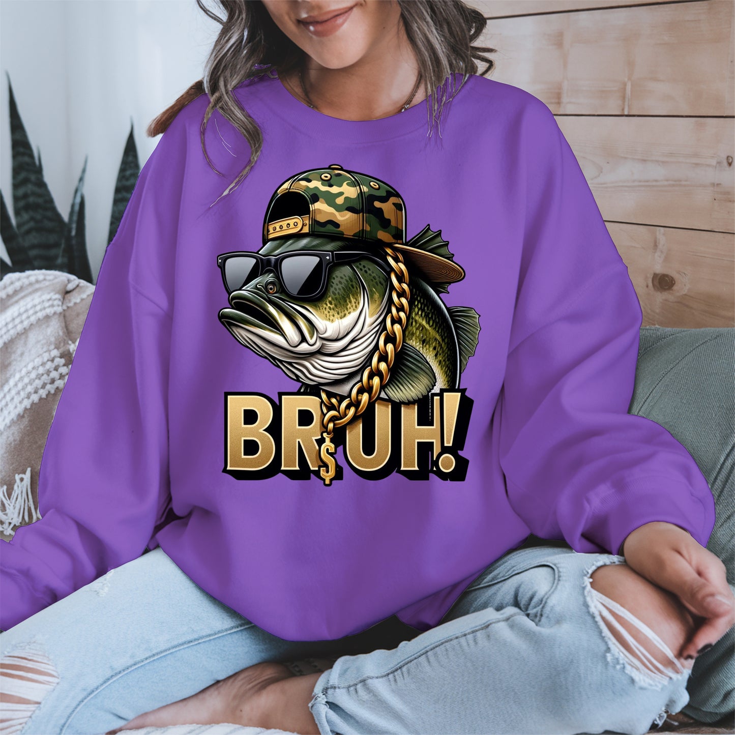 Funny Bass Fish Bruh Shirt Hoodie Sweatshirt