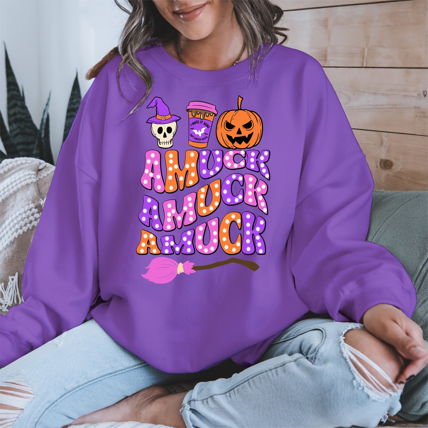 Amuck Amuck Amuck Shirt - Funny Halloween Coffee Witch Tee