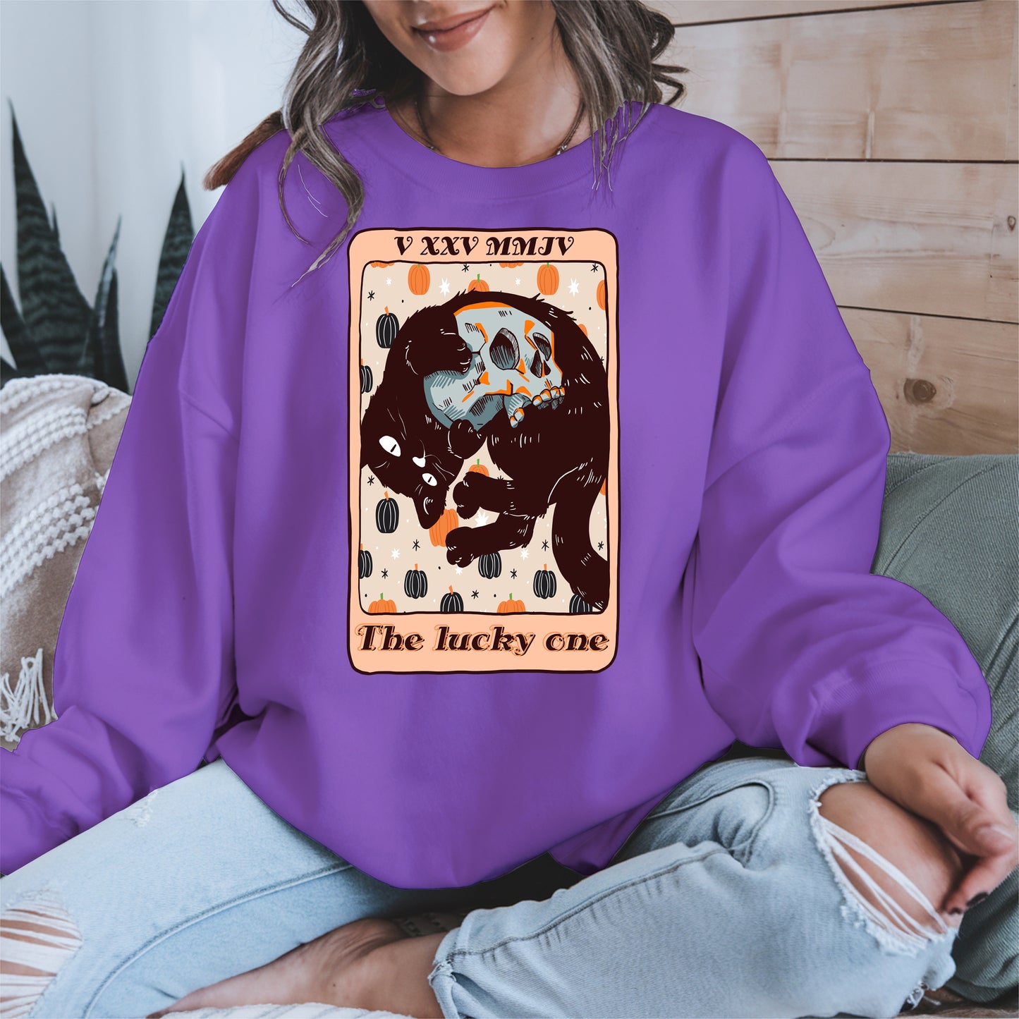 The Lucky One - Halloween Black Cat Tarot Tee