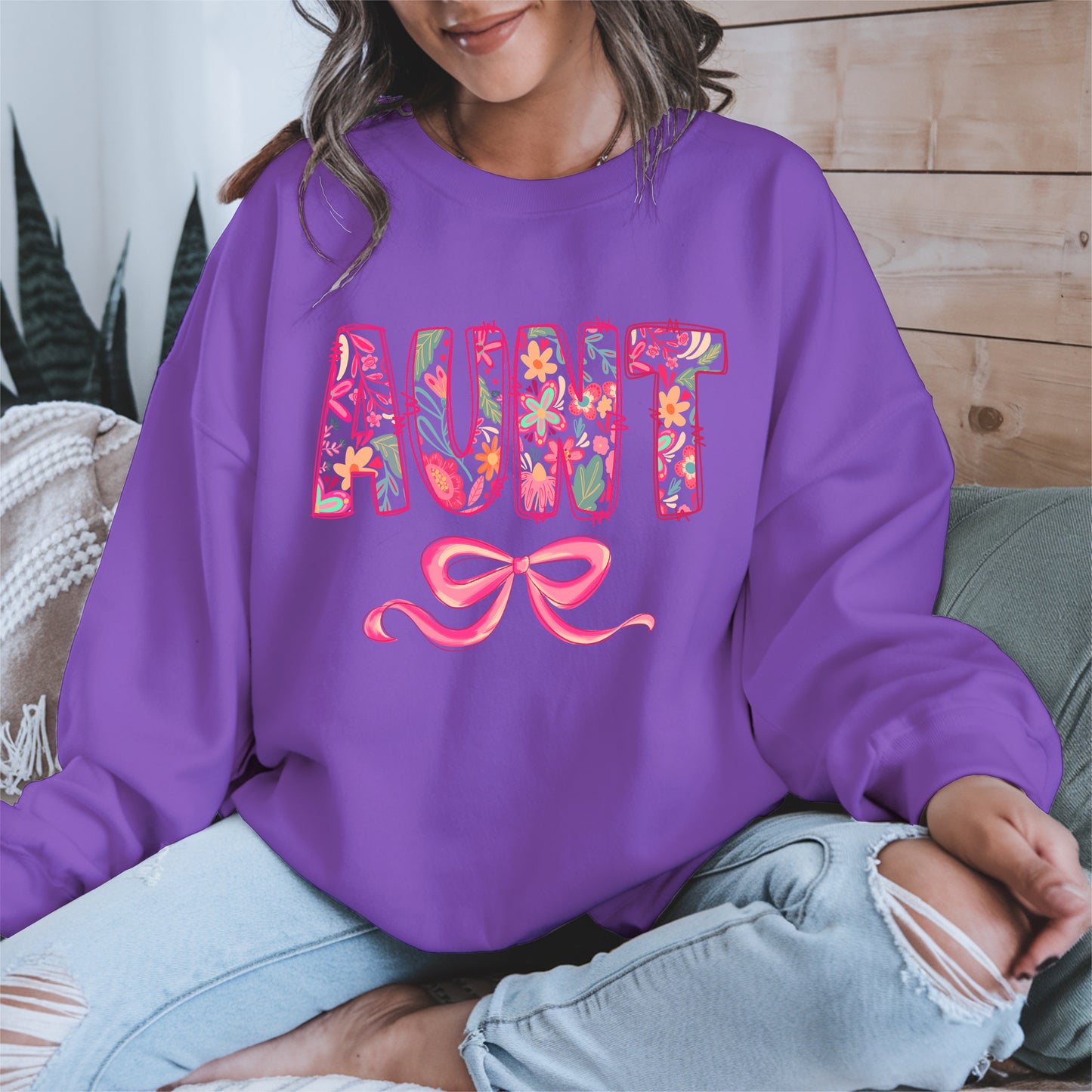 Floral Aunt Shirt Gift Tee Hoodie Sweatshirt for Cool Aunties