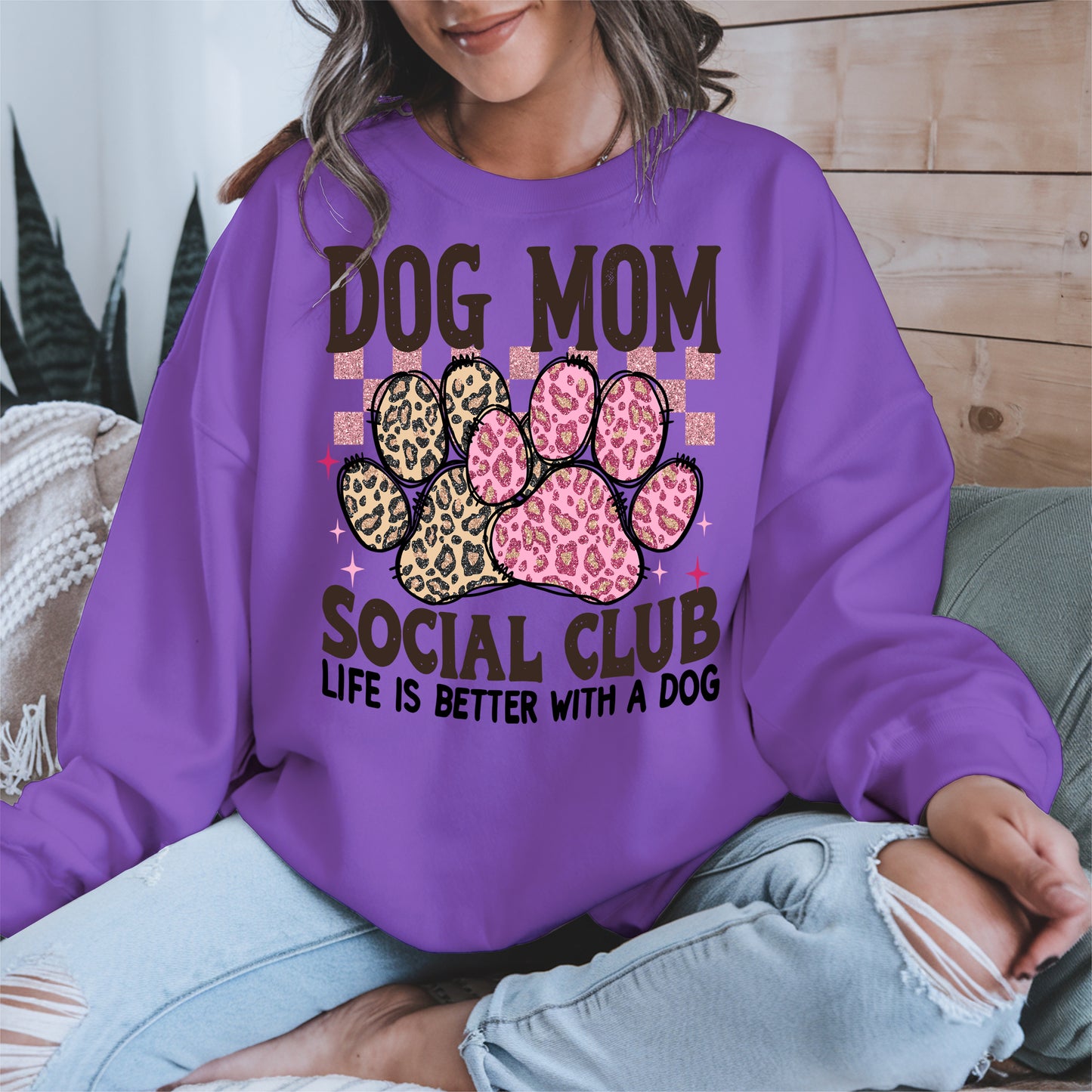 Dog Mom Social Club Shirt Hoodie Sweatshirt Gift for Pet Moms