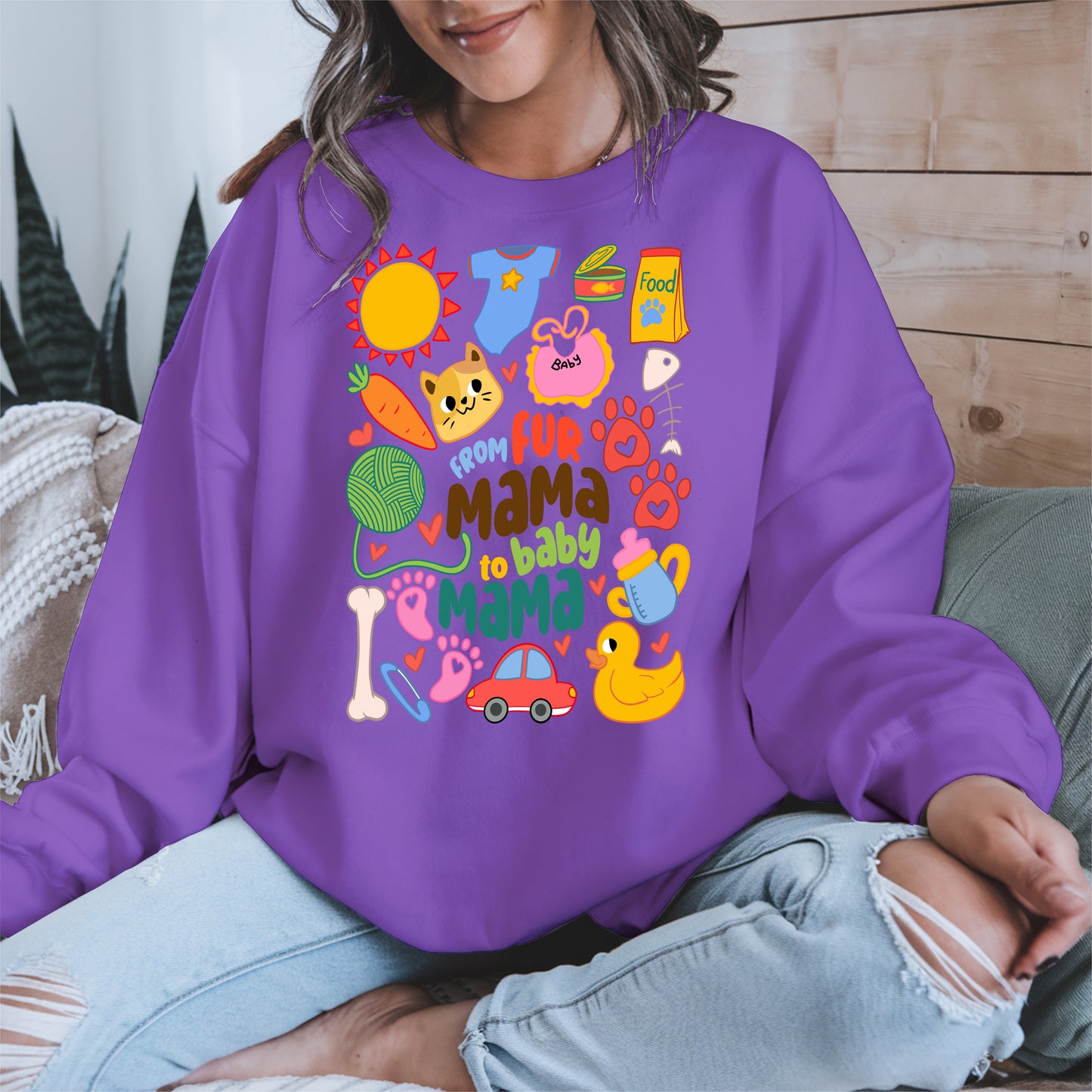 From Fur Mama to Baby Mama Shirt Hoodie Sweatshirt Gift