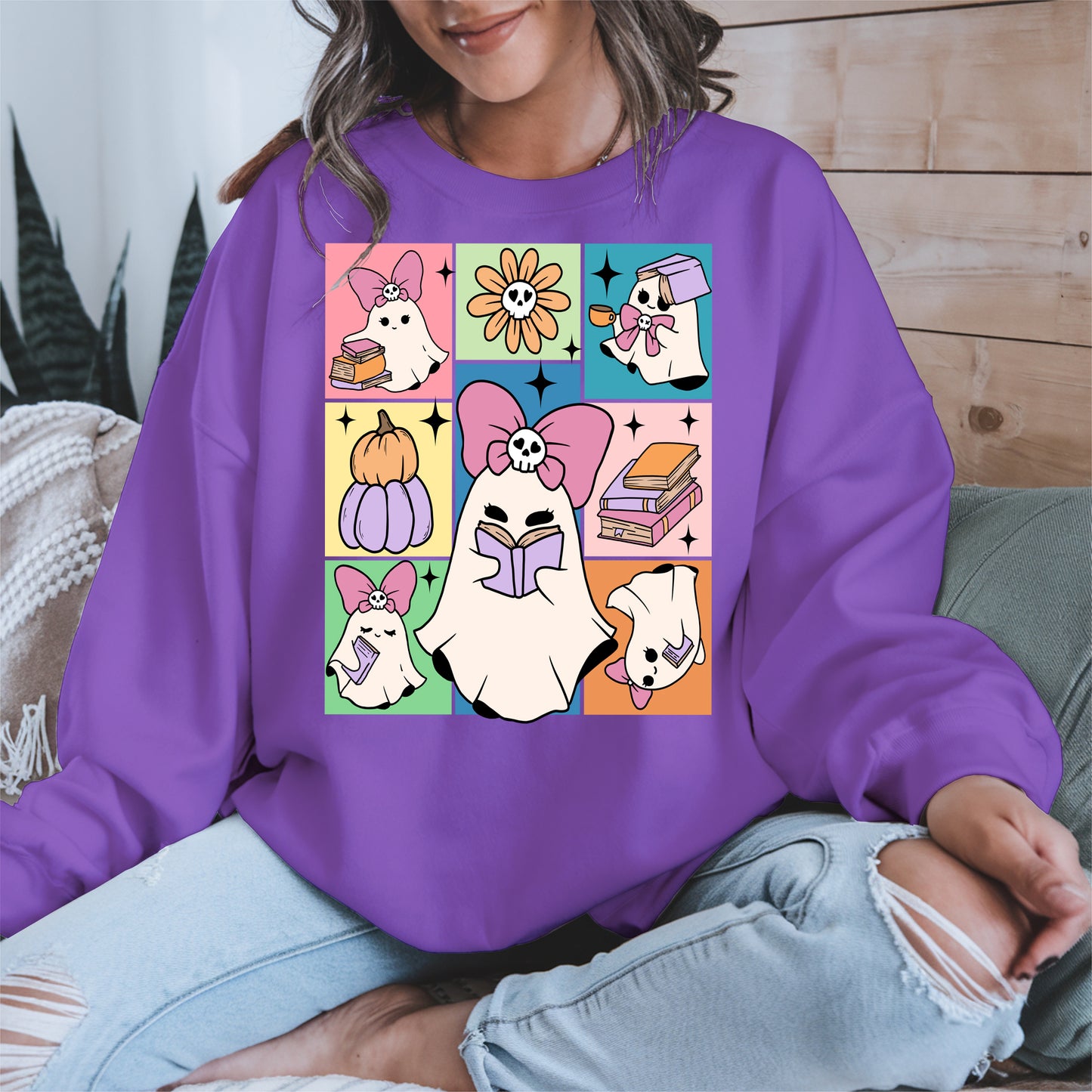 Pastel Ghost Book Lover Halloween Shirt