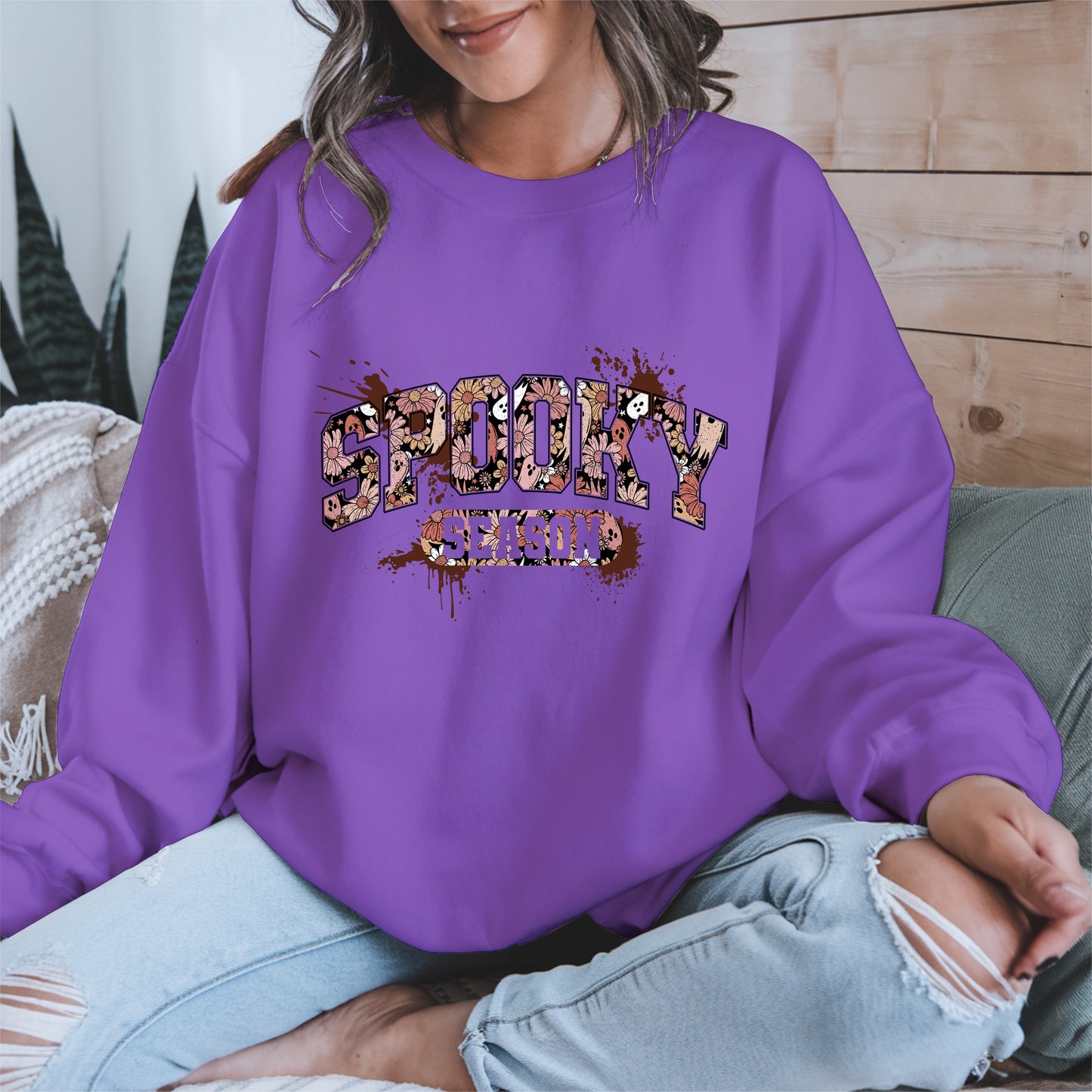 Grunge Floral Spooky Season Shirt