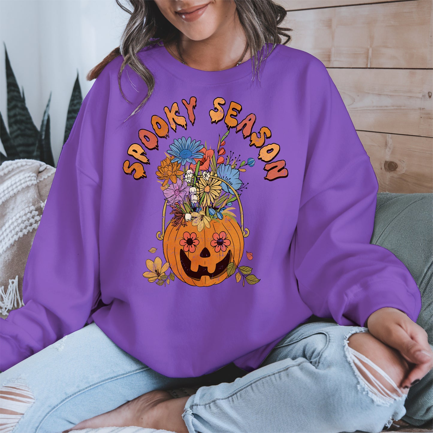 Floral Pumpkin Spooky Season Shirt