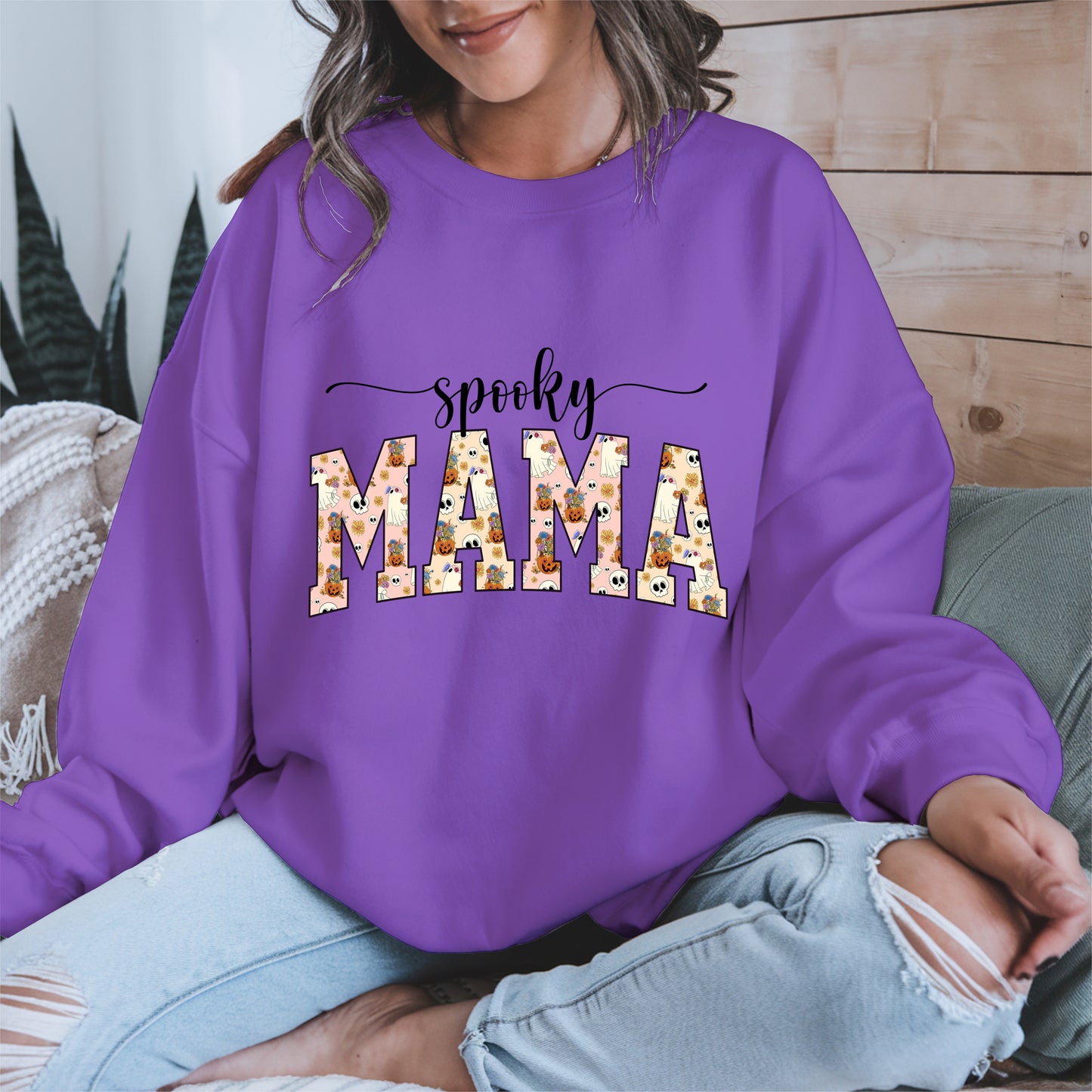 Halloween Mama Shirt for Moms Cute Ghost