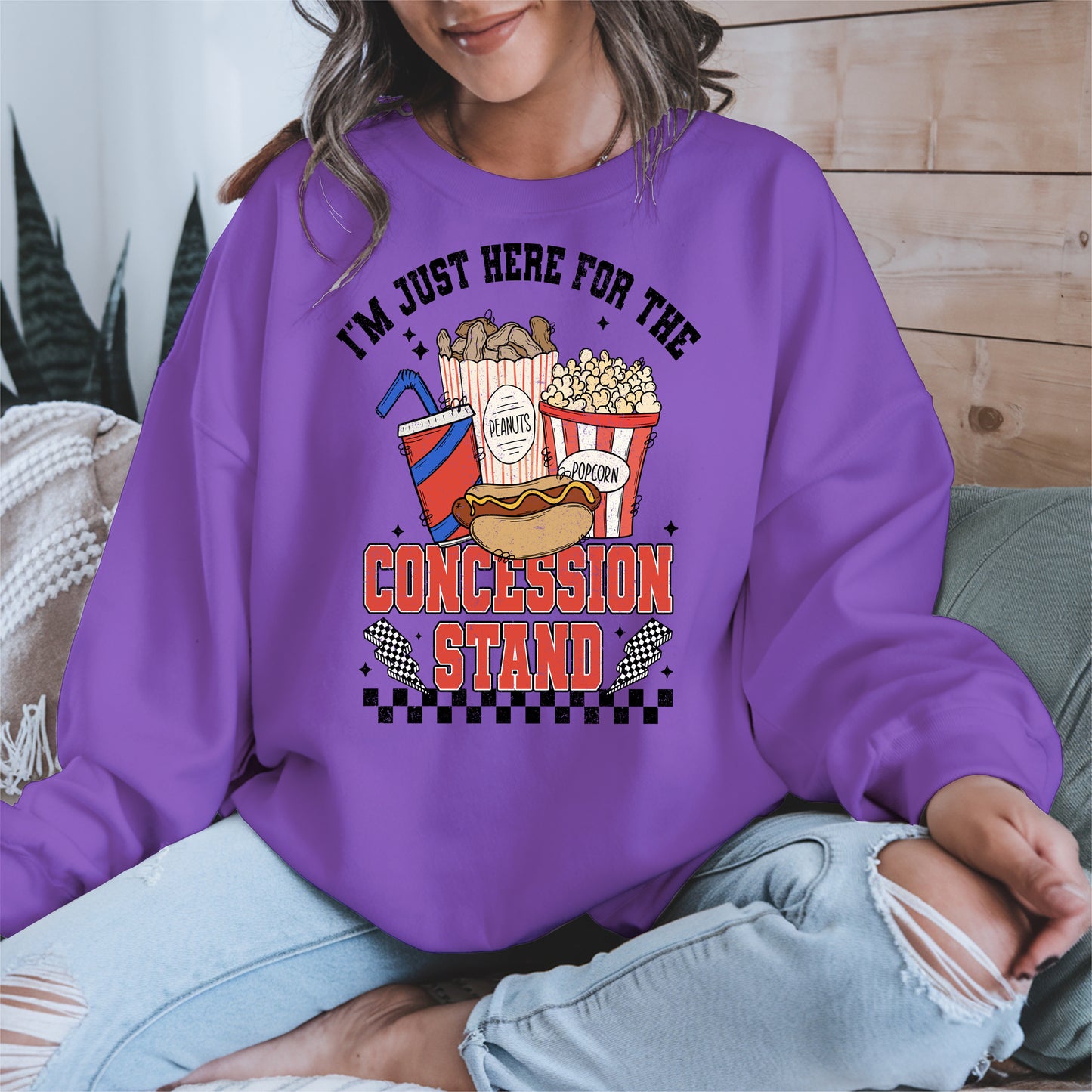 Concession Stand Sport Shirt Hoodie Sweatshirt with Snack Bar Design