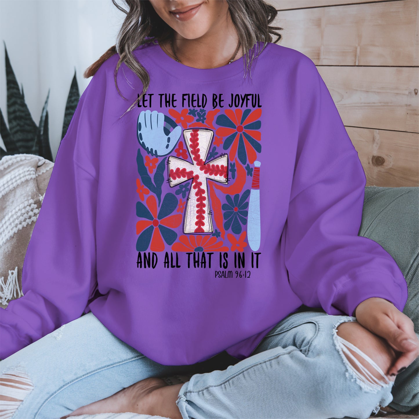 Faith Baseball Floral Shirt Sport Tee Hoodie Sweatshirt Gift for Fans