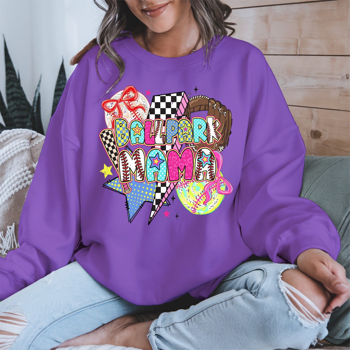 Ballpark Mama Shirt Sport Tee Hoodie Sweatshirt Gift for Baseball Moms