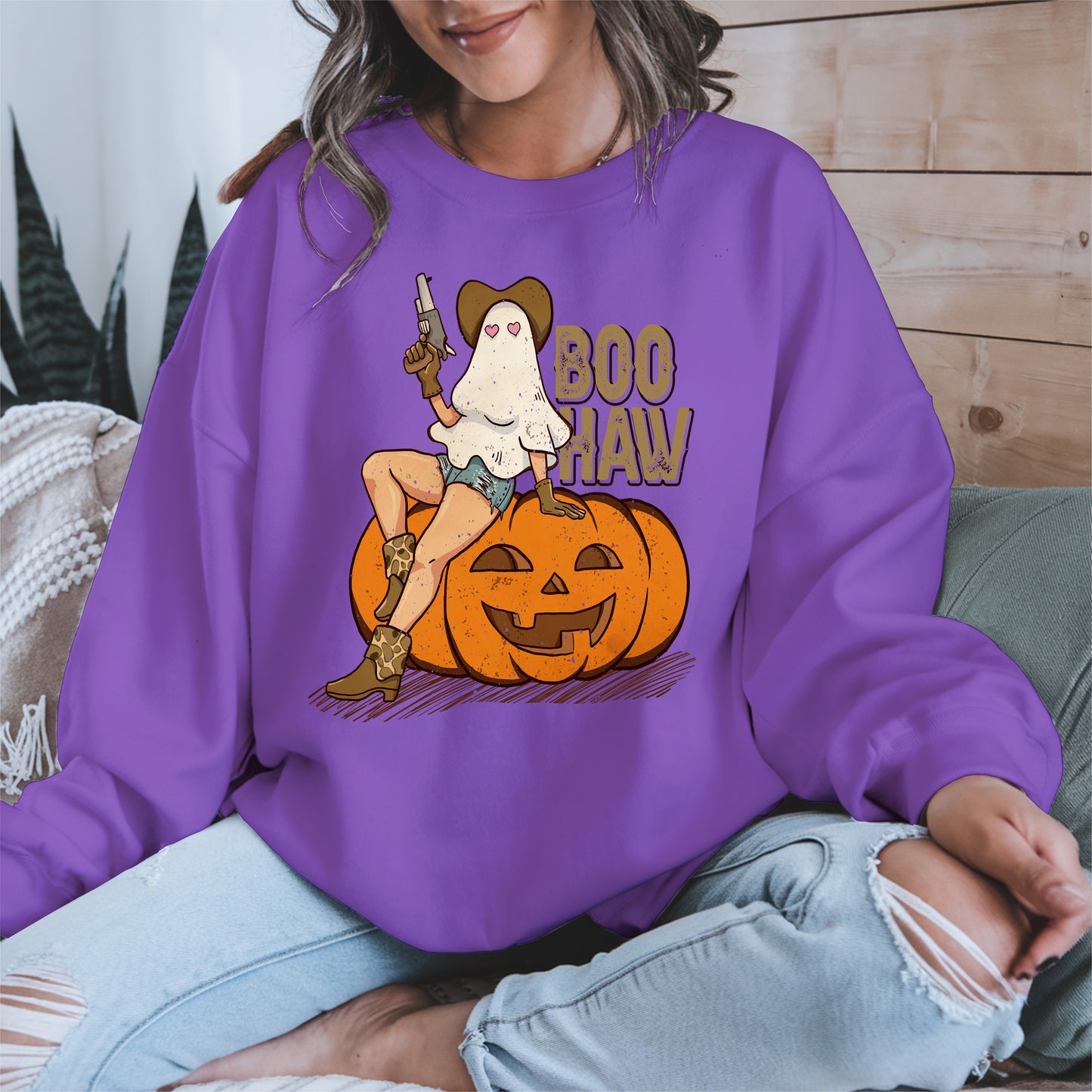 Boo Haw Halloween Cowgirl Tee