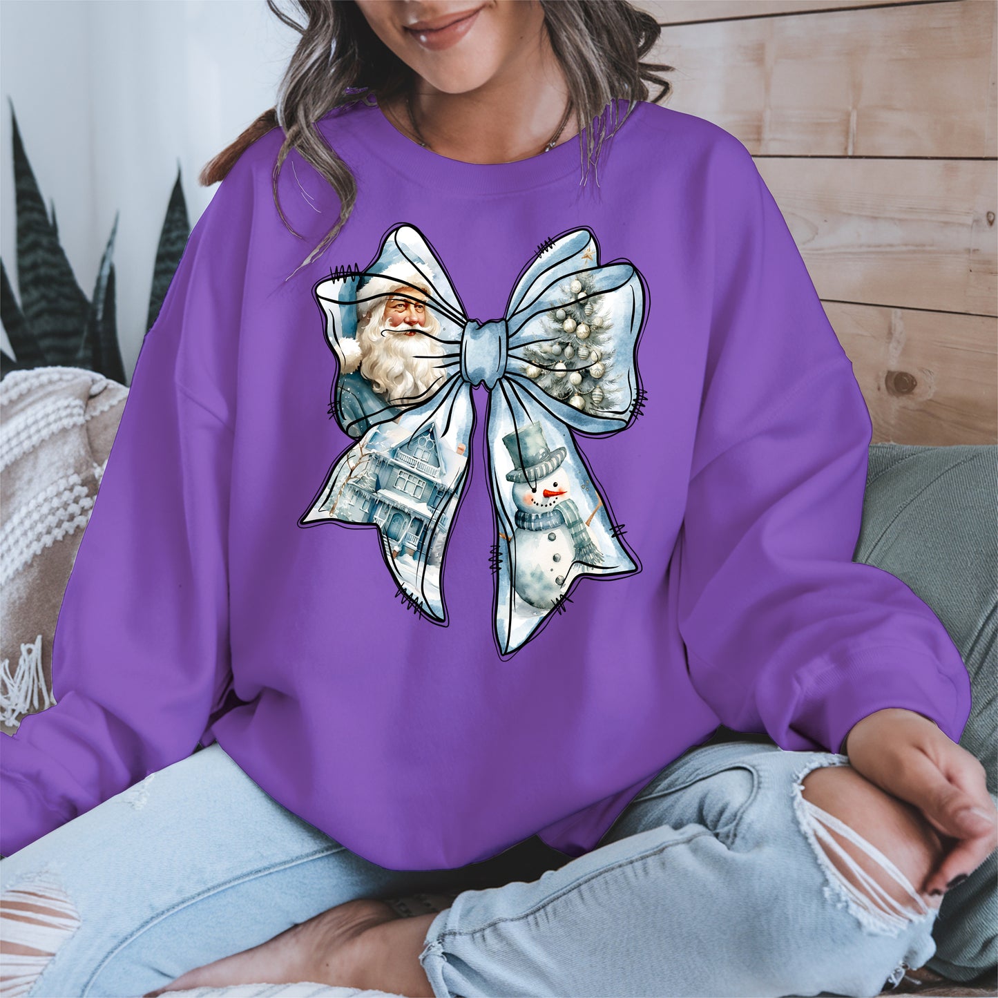 Snowman Coquette Christmas Bow Shirt