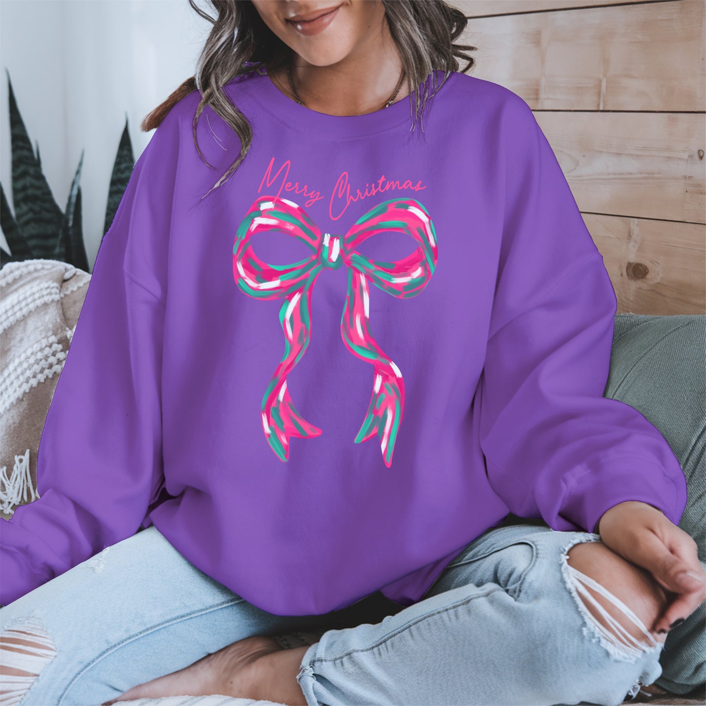 Merry Christmas Coquette Bow Shirt