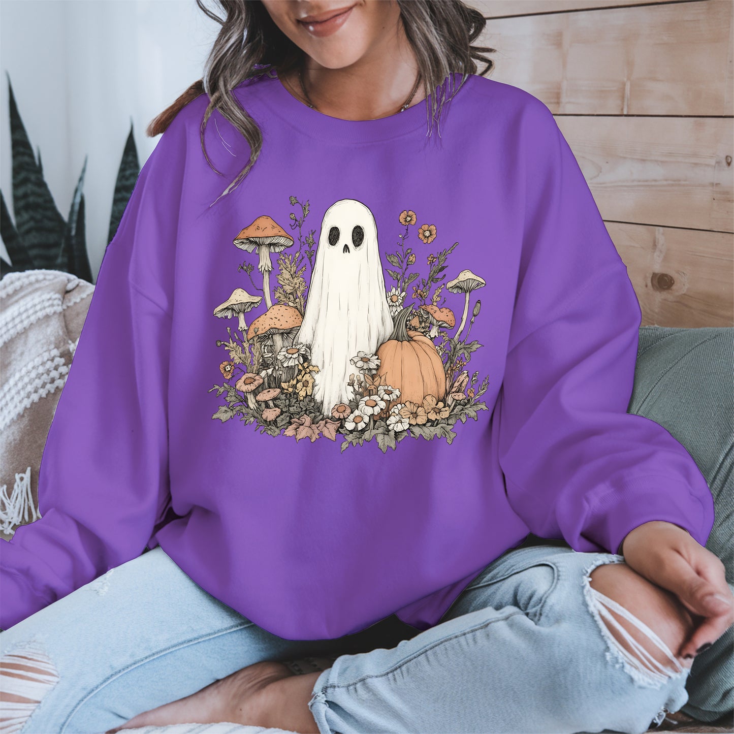 Retro Floral Ghost halloween shirt