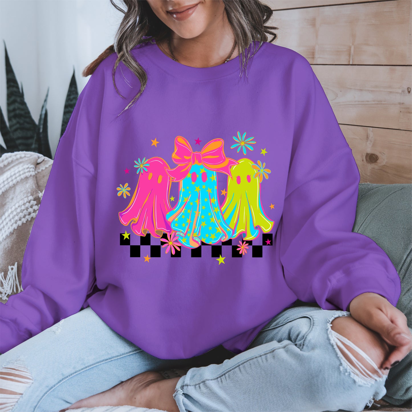 Retro Neon Cute Ghost halloween shirt