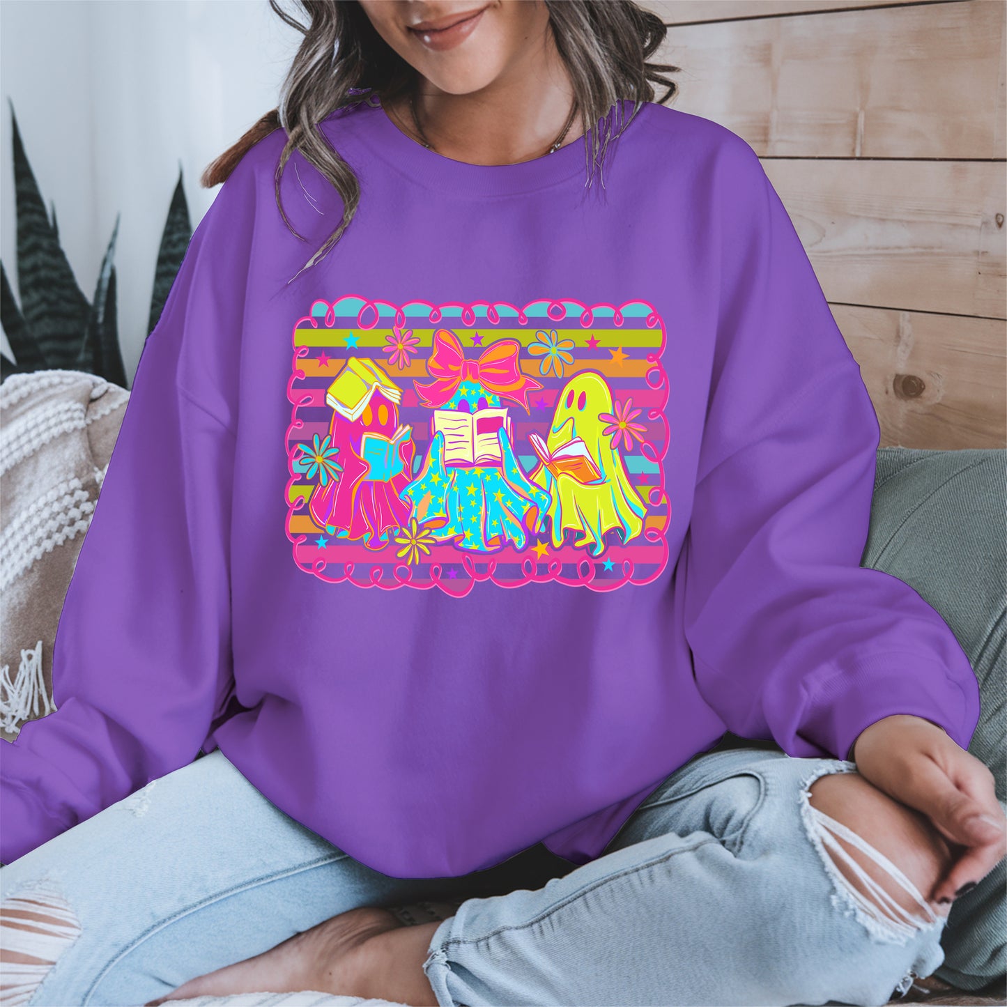 Halloween ghost book shirt and hoodle