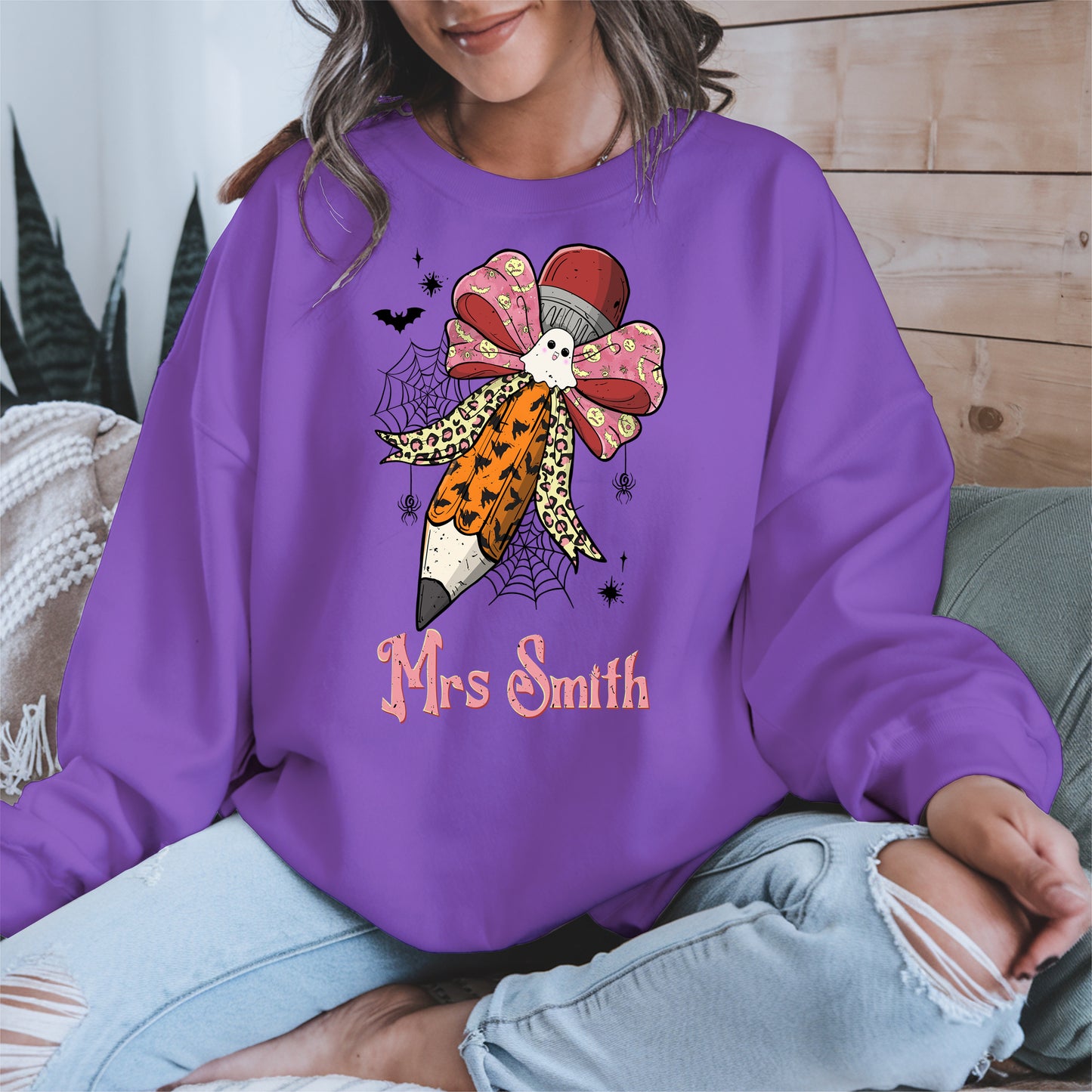 Teacher Pencil Bow Halloween shirt