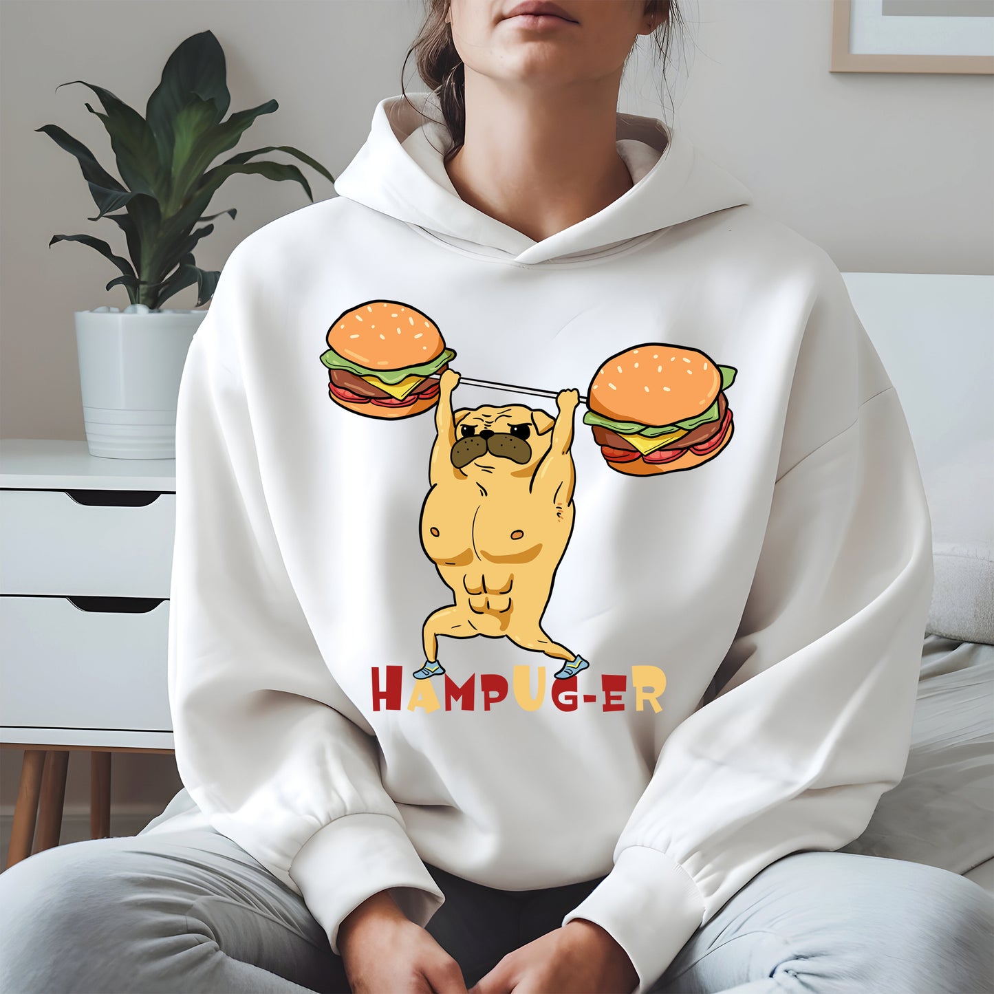 Hampug-er Funny Pug Burger Gym Shirt