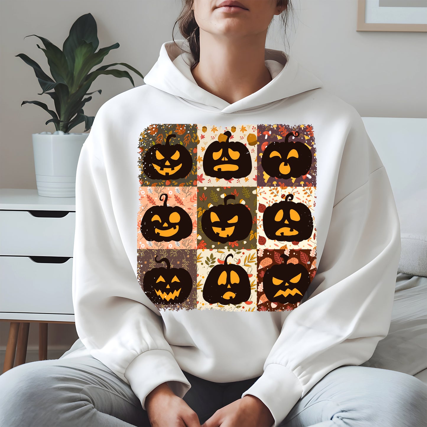 Funny Pumpkin Faces Shirt Hoodie Sweatshirt for Halloween Lovers