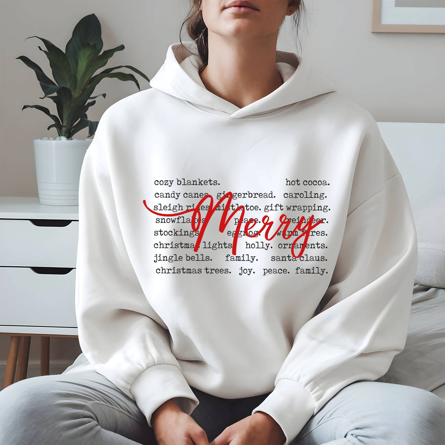 Merry Christmas Typography Shirt Hoodie