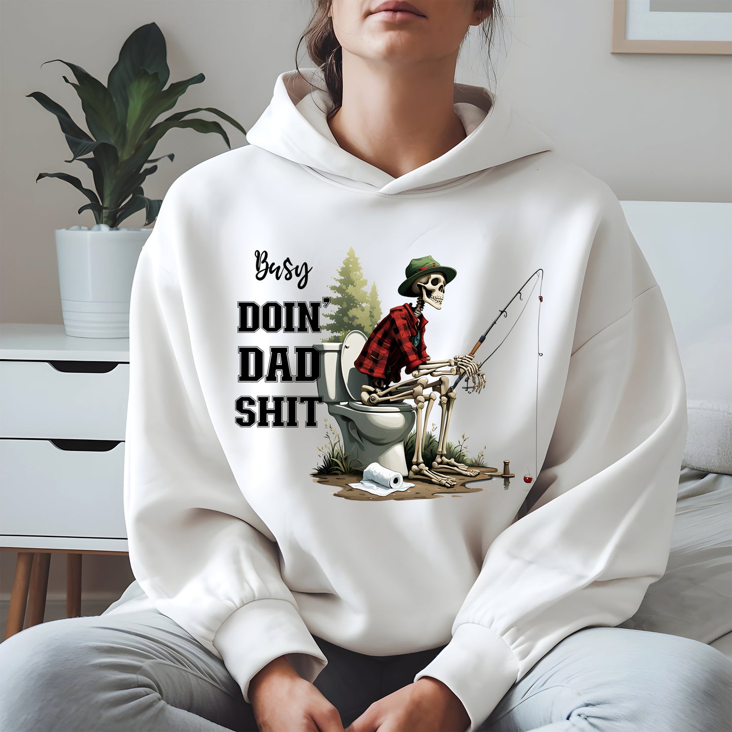 Funny Dad Fishing Skeleton Shirt Hoodie Sweatshirt
