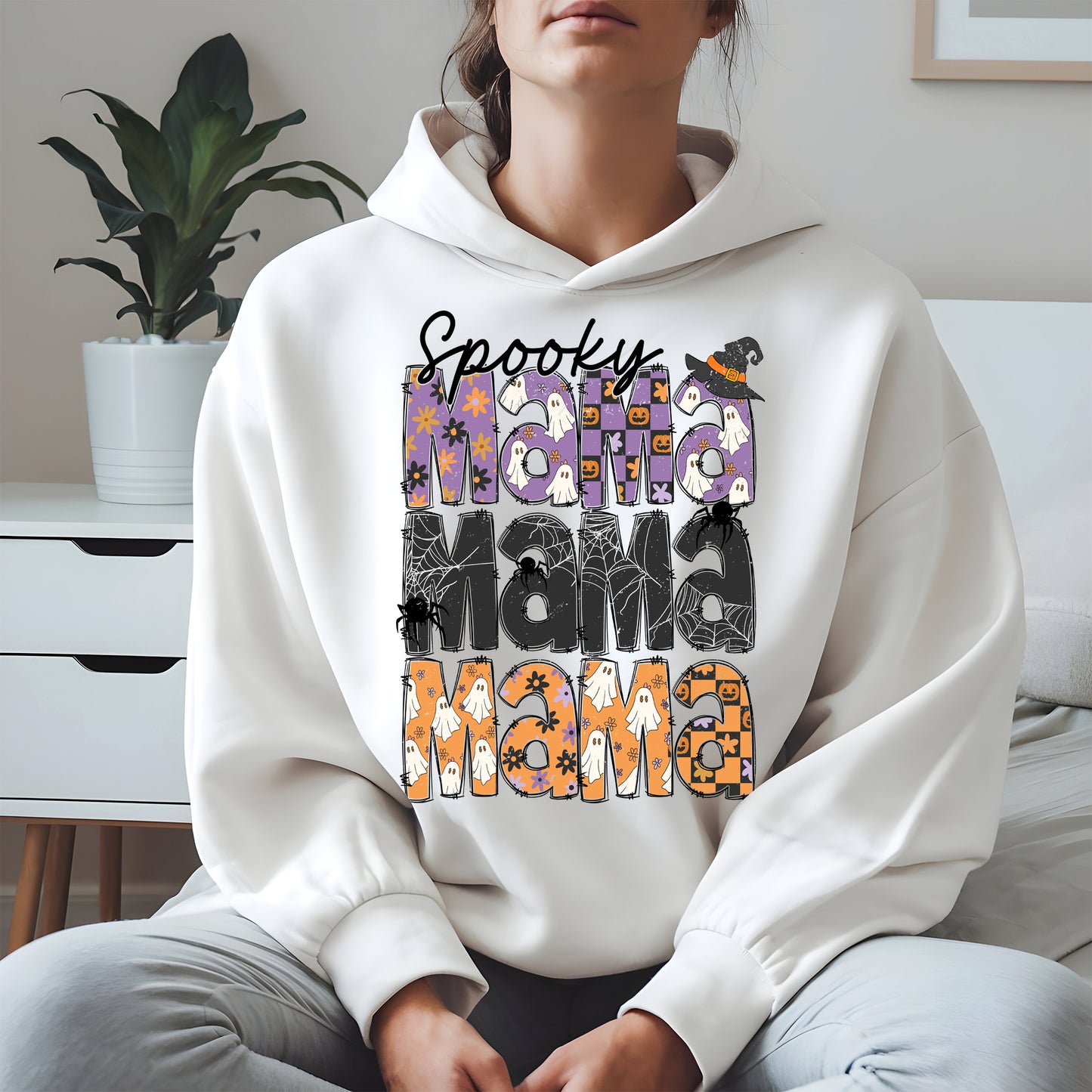 Halloween Mama Shirt - Ghosts and Spooky Patterns